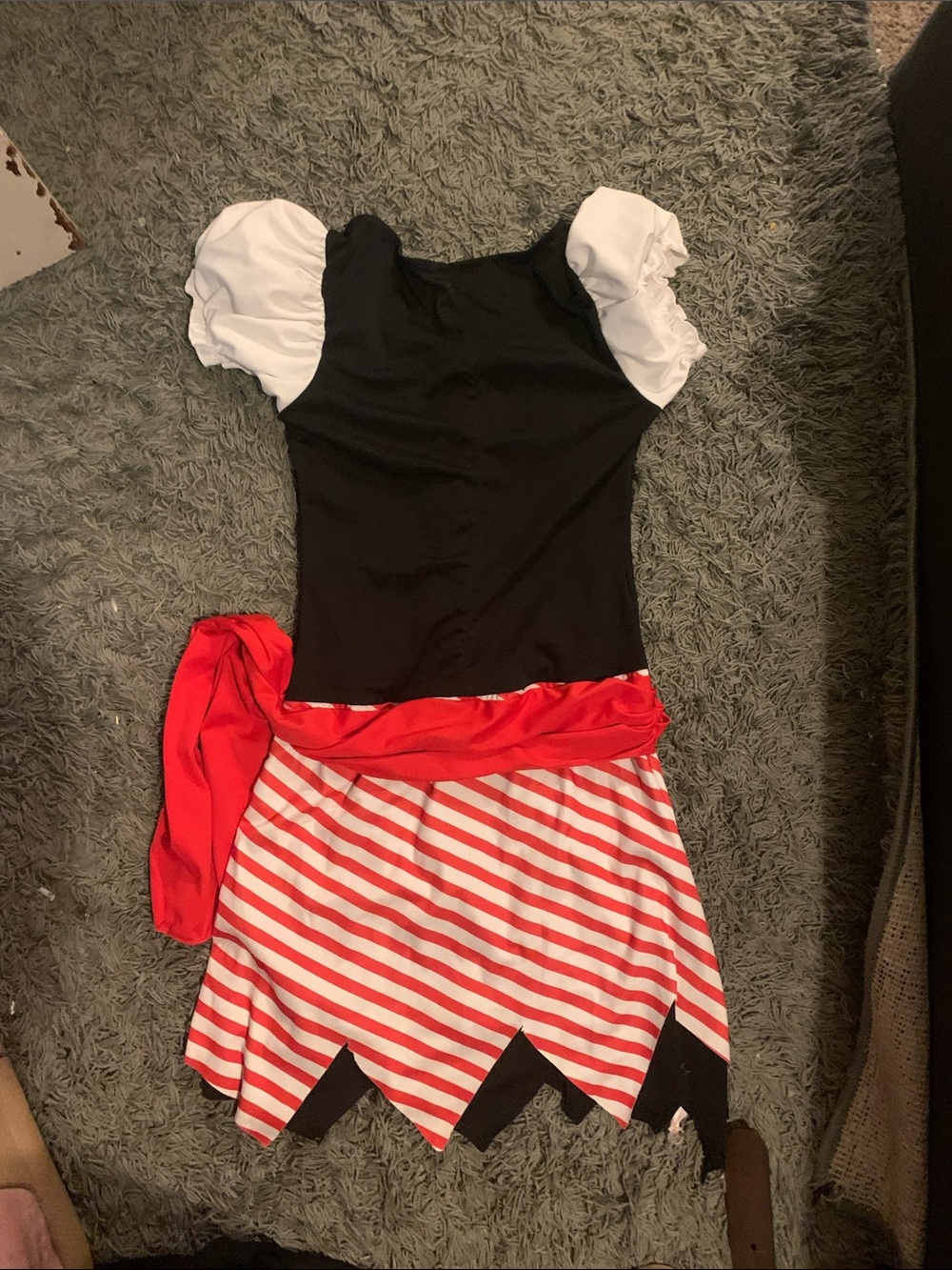 Girls Black, Red & White Pirate Costume Dress - Picture 4 of 4